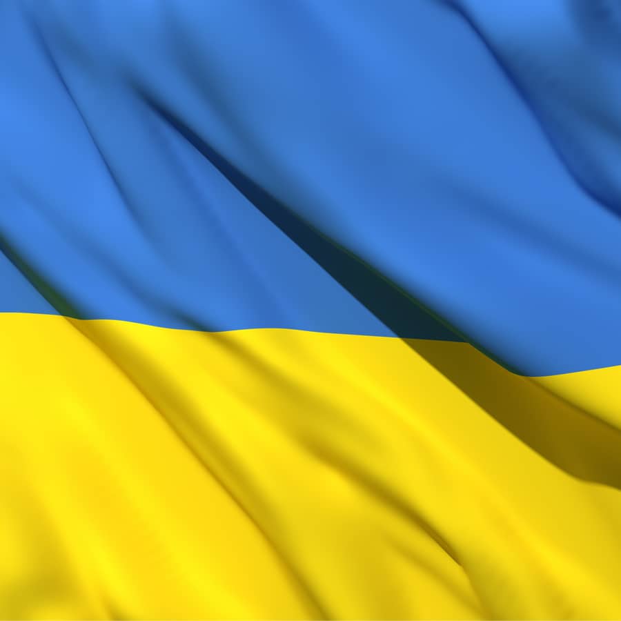 Ukrainian national flag.