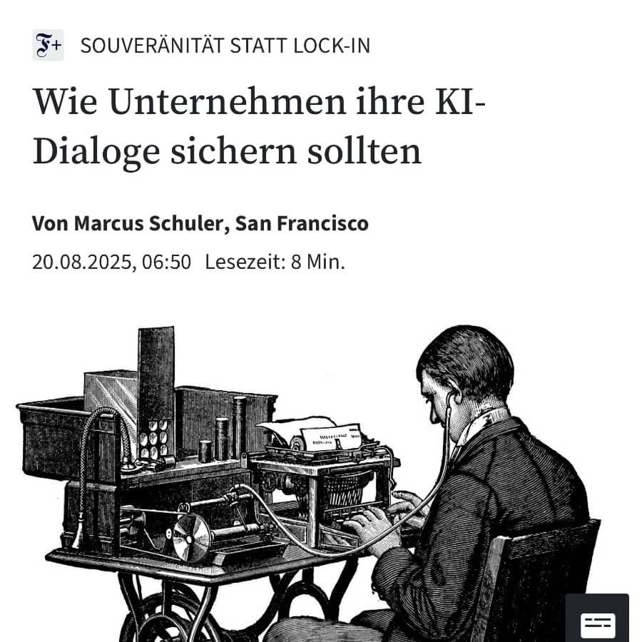 Screenshot showing the title and part of the title image of the article in the Frankfurter Allgemeine Zeitung.